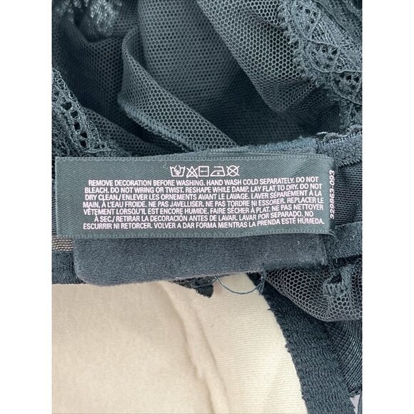 Victorias Secret Black Lace 34C Babydoll Lingerie Gold Accents Chemise 329863093 - Picture 10 of 10
